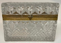 French Cut Crystal Dresser Table Jewelry Box