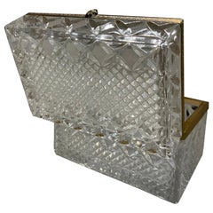 French Cut Crystal Dresser Table Jewelry Box