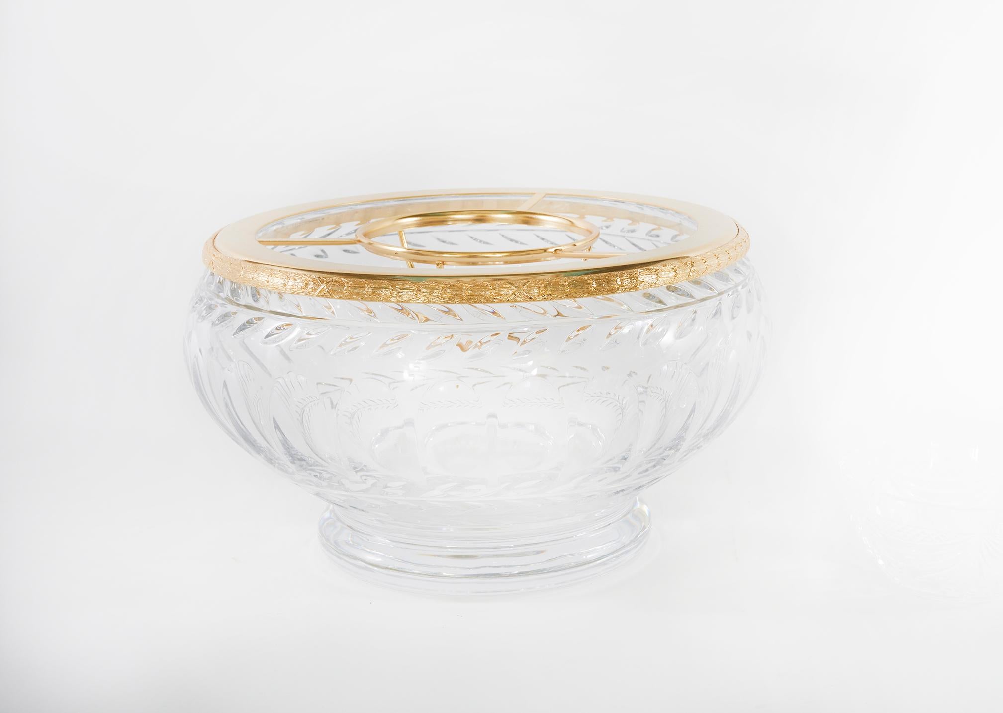 French Cut Crystal / Gilt Bronze Caviar Service For Sale 1