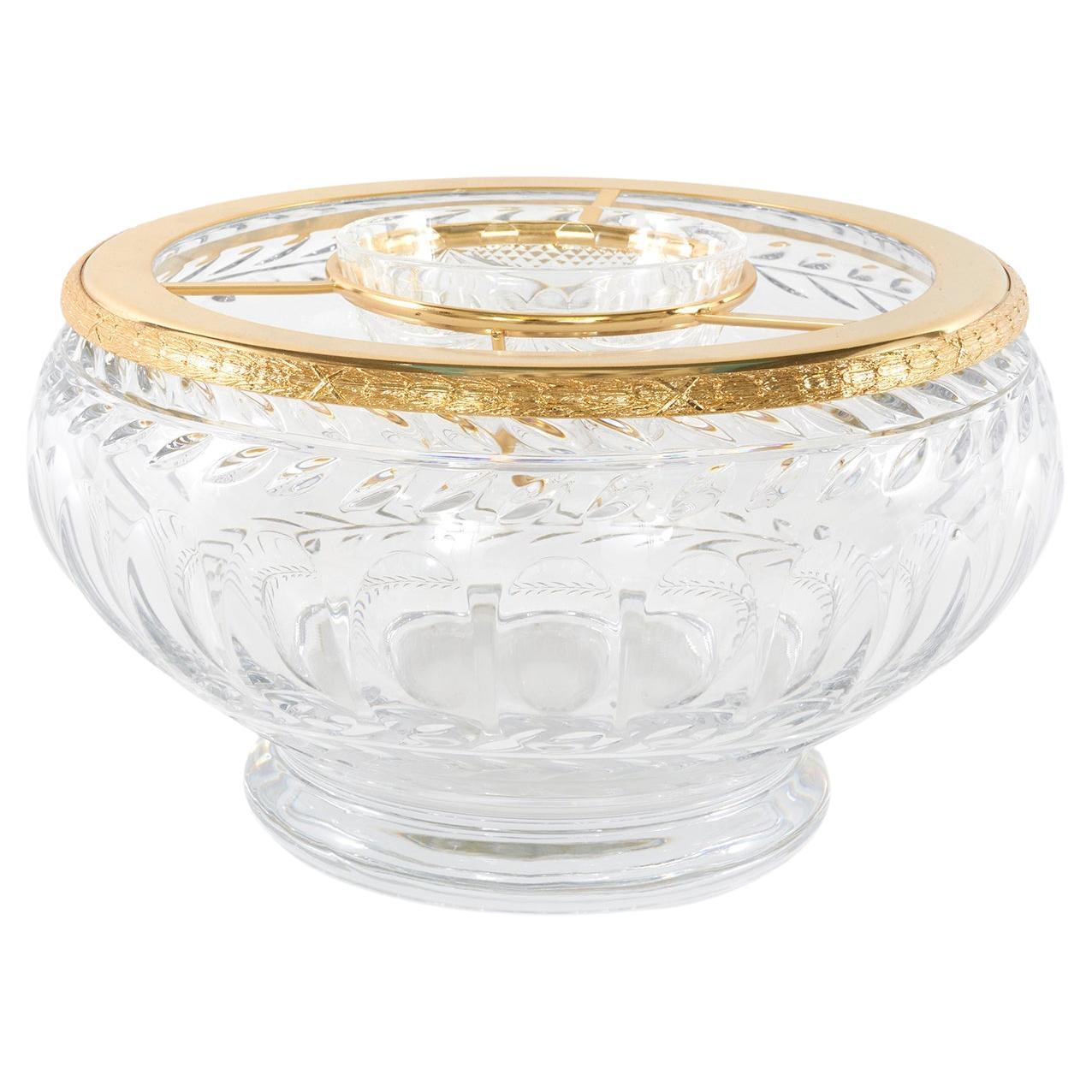 French Cut Crystal / Gilt Bronze Caviar Service For Sale