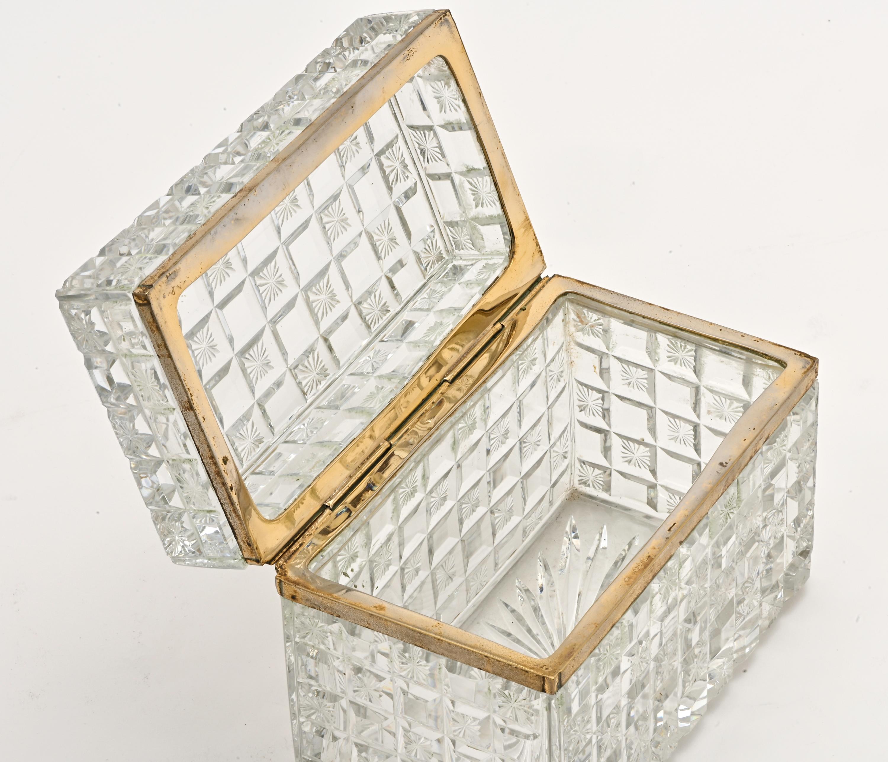 Hand-Crafted Jewelry Box, Cut Crystal For Sale