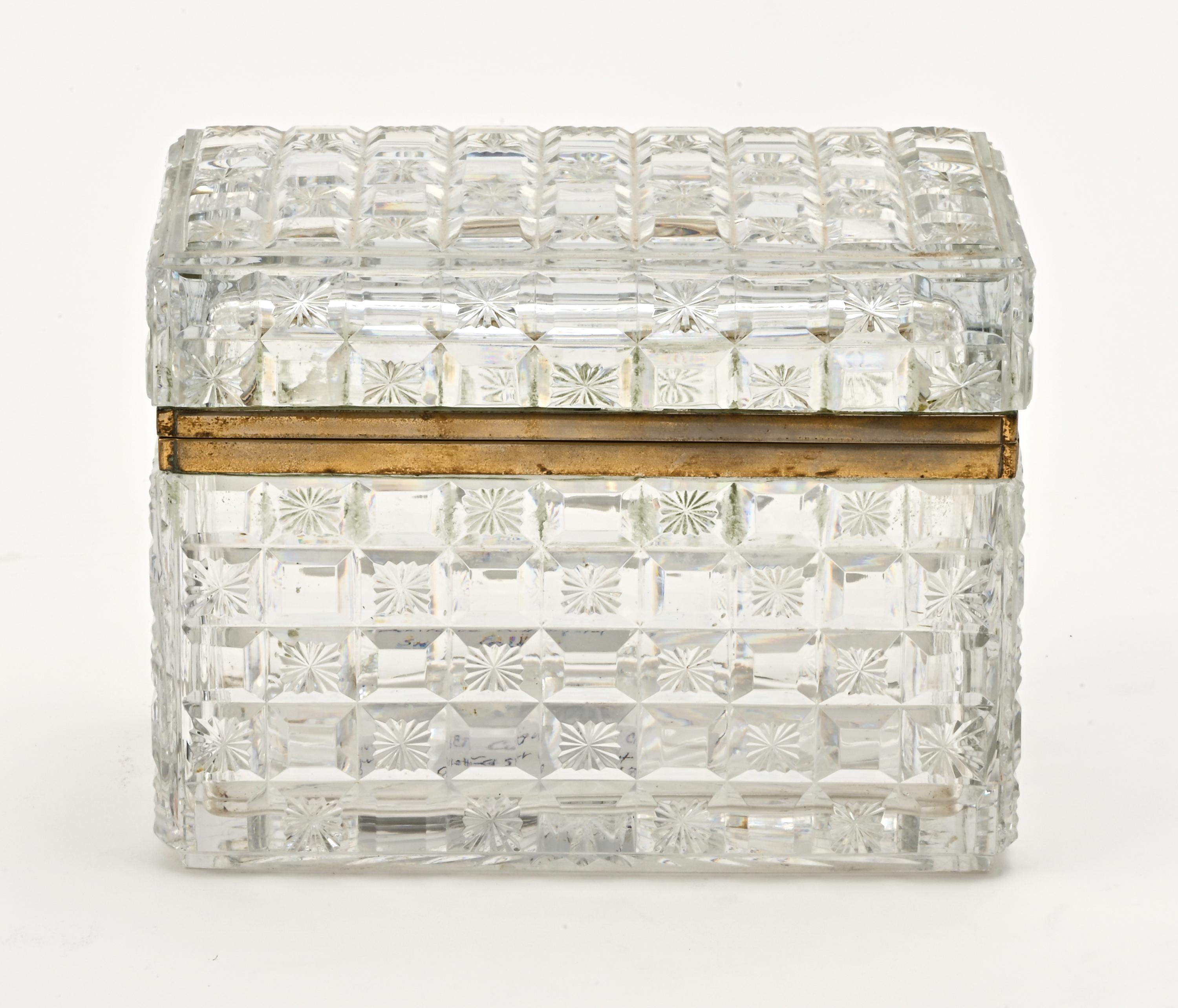 Early 20th Century Jewelry Box, Cut Crystal For Sale