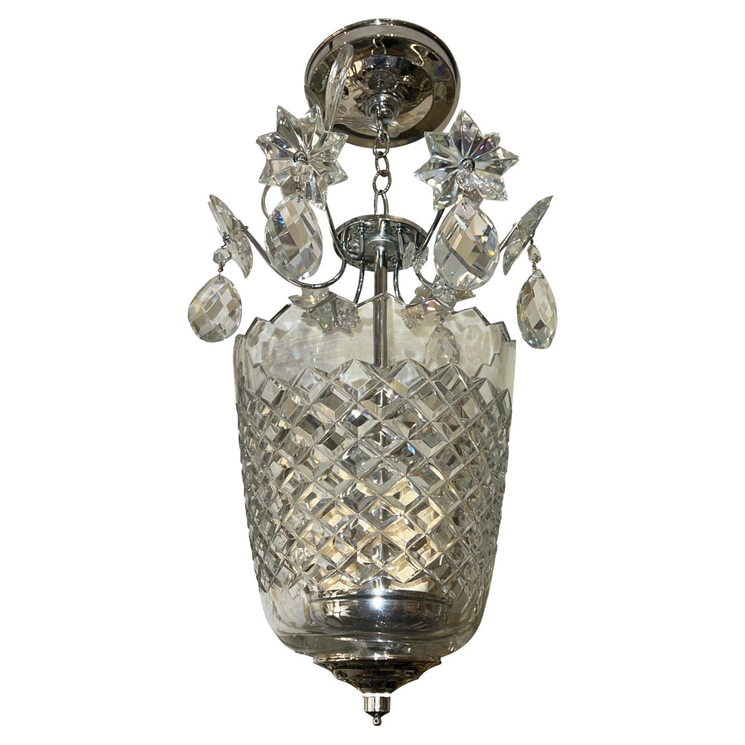 French Cut Crystal Lantern For Sale