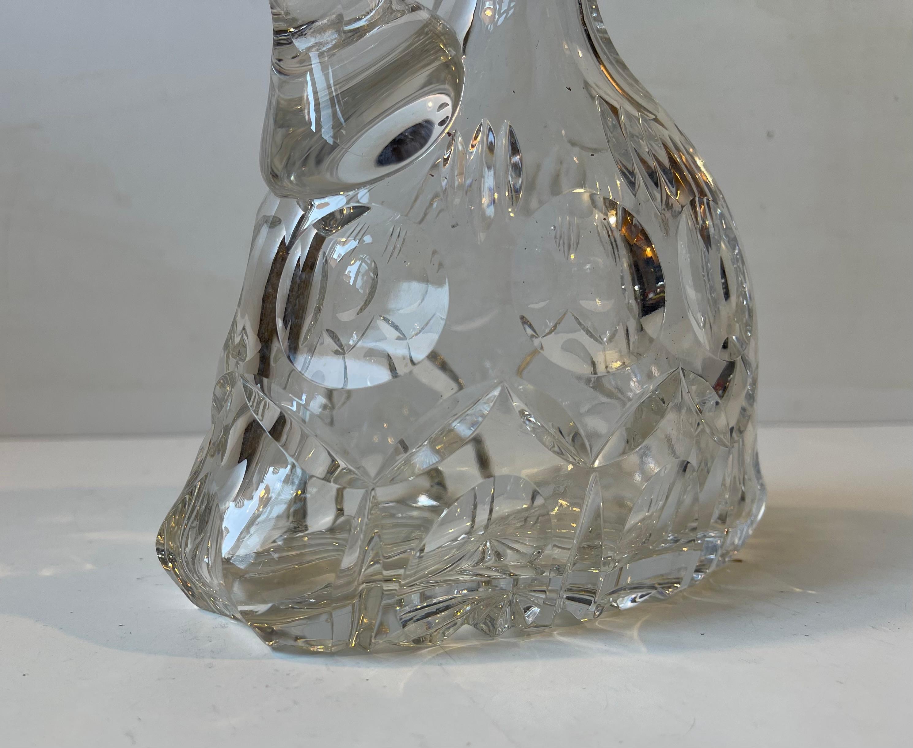 French Cut Crystal Port Decanter With Handle, 1950s For Sale 3