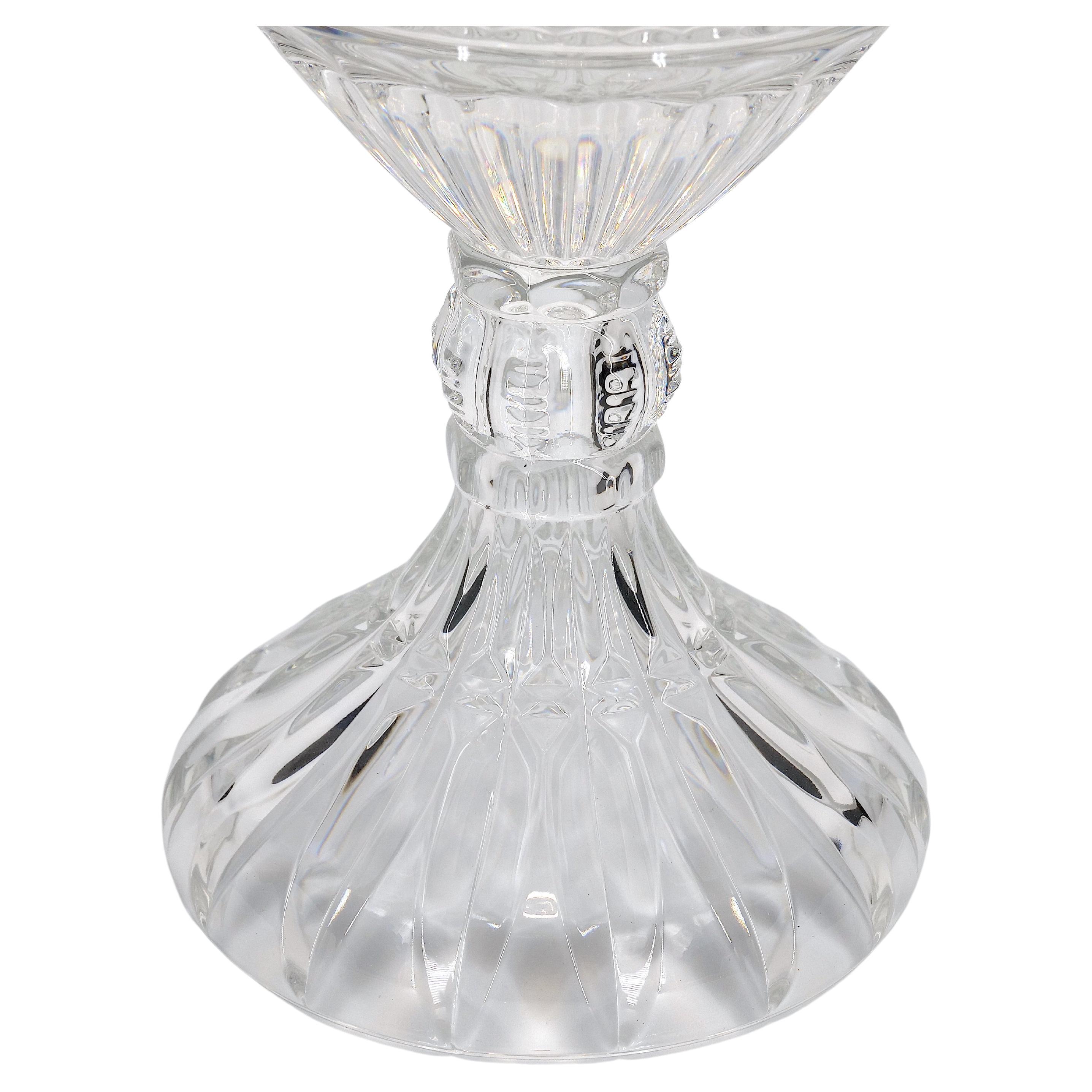 French Cut Crystal Tall Covered Decorative Piece / Urn For Sale 4