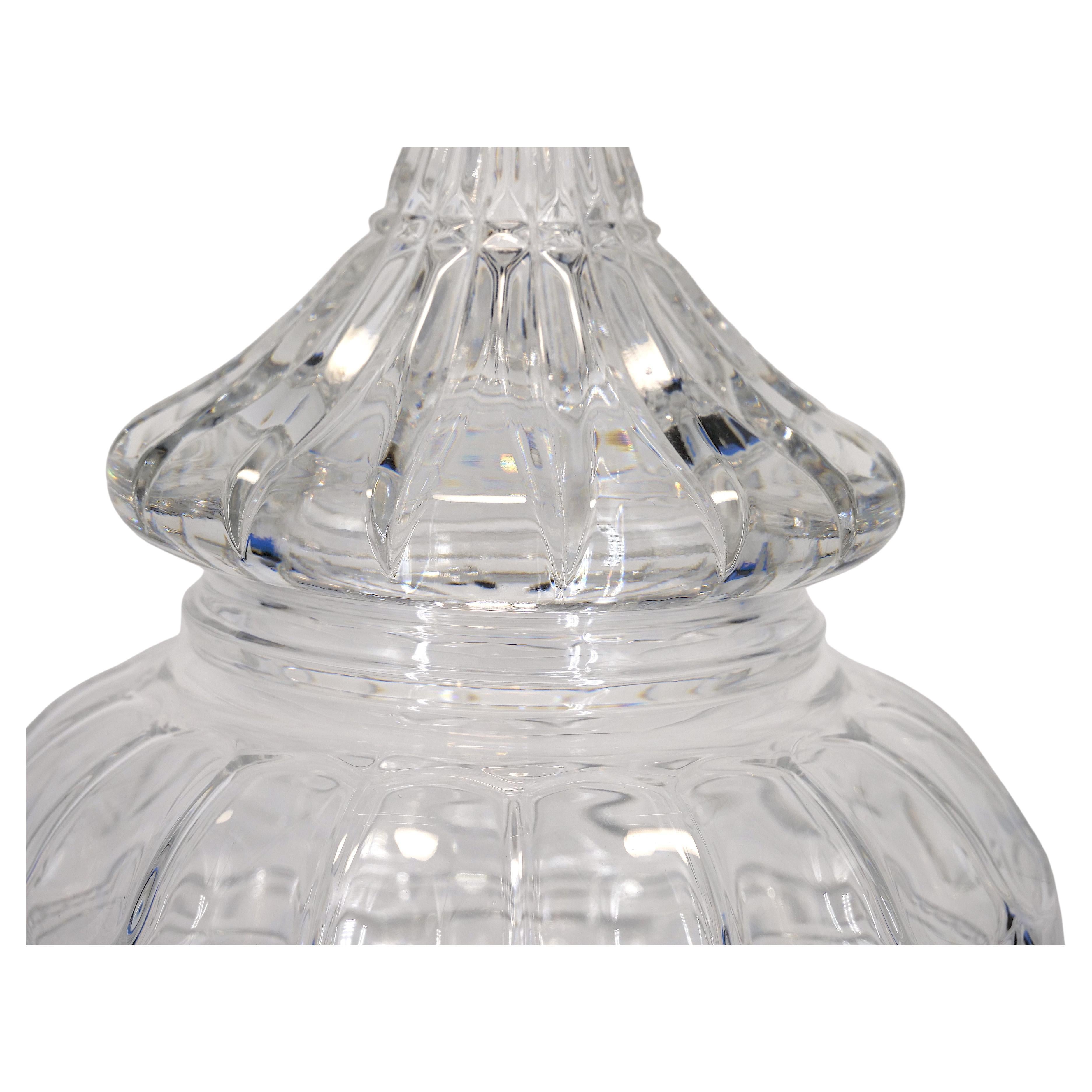 French Cut Crystal Tall Covered Decorative Piece / Urn For Sale 2