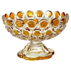 French Cut Crystal Two Tone Candy Dish