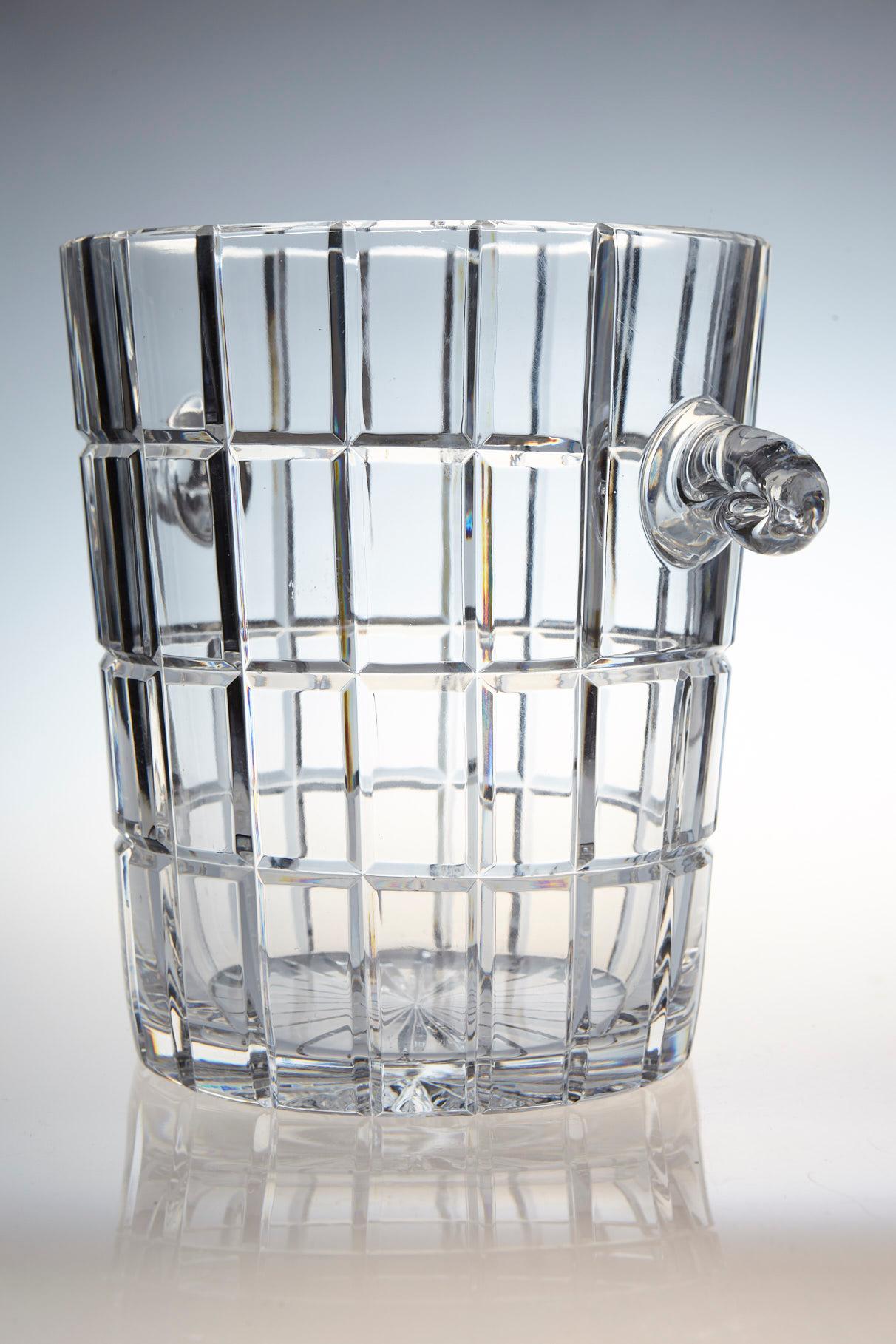 crystal ice bucket with handles