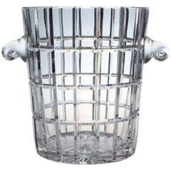 French Cut Crystal Wine Cooler or Champagne Ice Bucket with Handles, circa 1960s