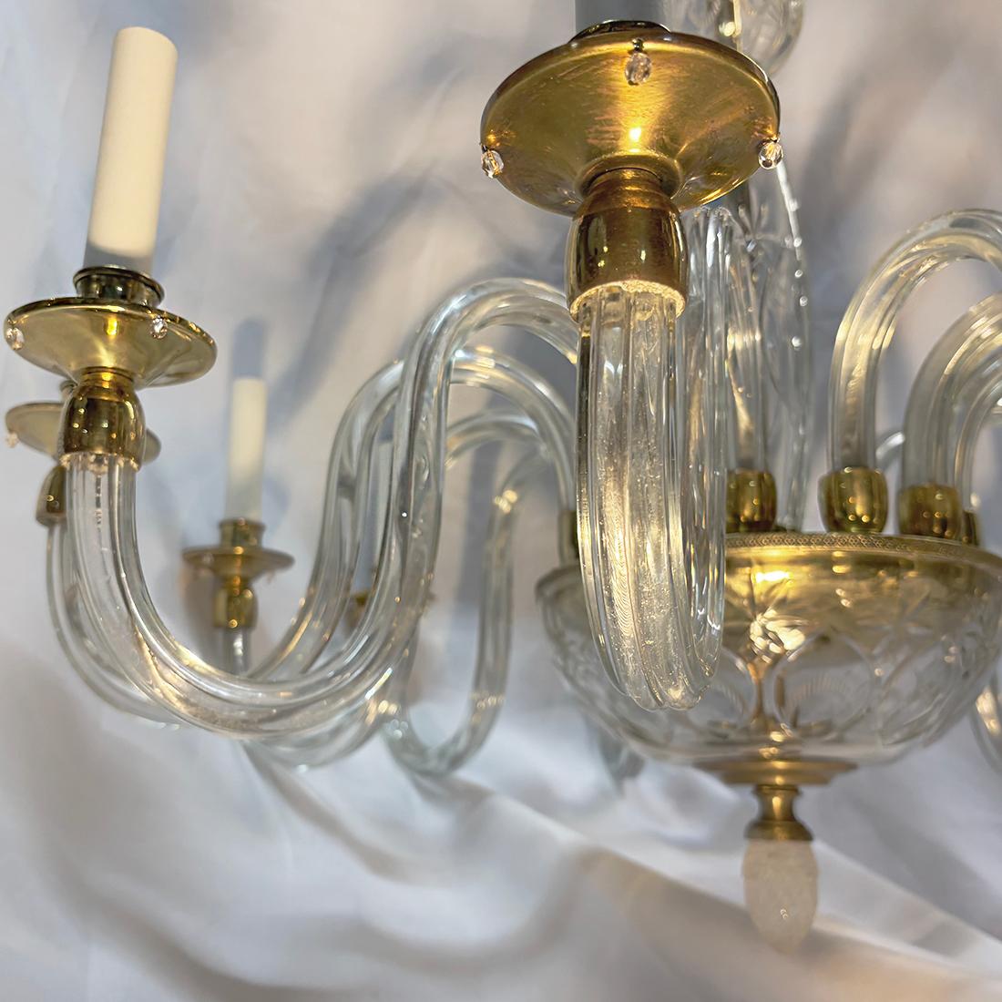 Lustre en cristal taillé à la française en vente 1