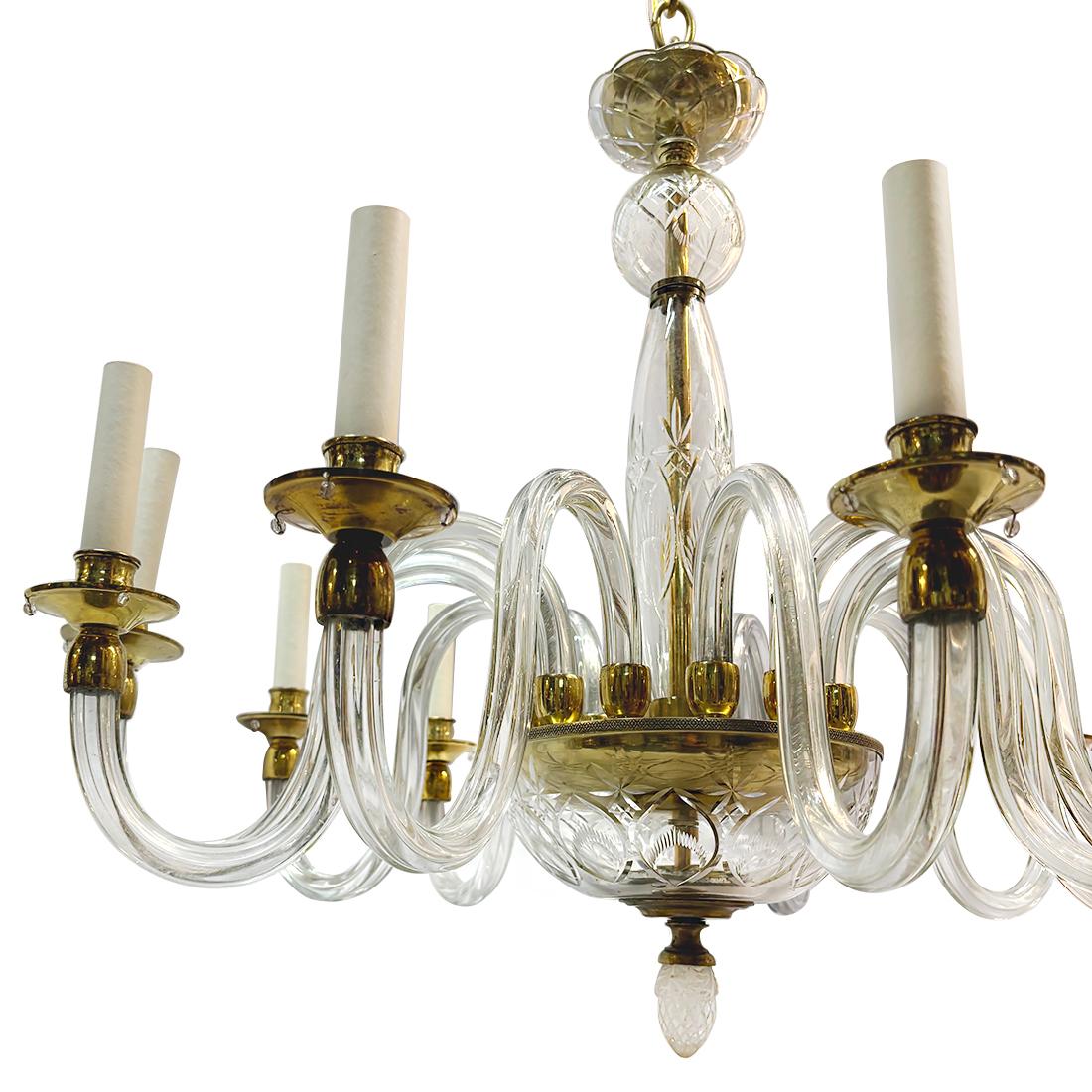 Lustre en cristal taillé à la française en vente 2