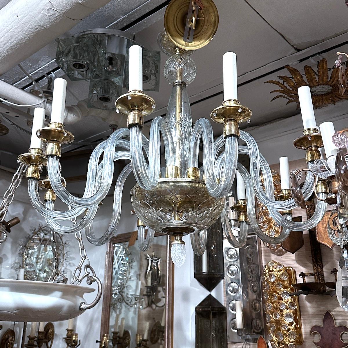 Lustre en cristal taillé à la française en vente 3