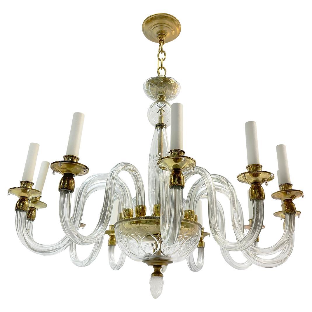 Lustre en cristal taillé à la française en vente
