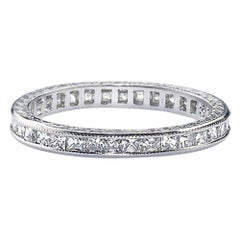 French Cut Diamond and Platinum Eternity Ring