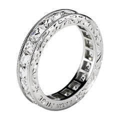 French Cut Diamond Platinum Channel Set Band by Leon Mege