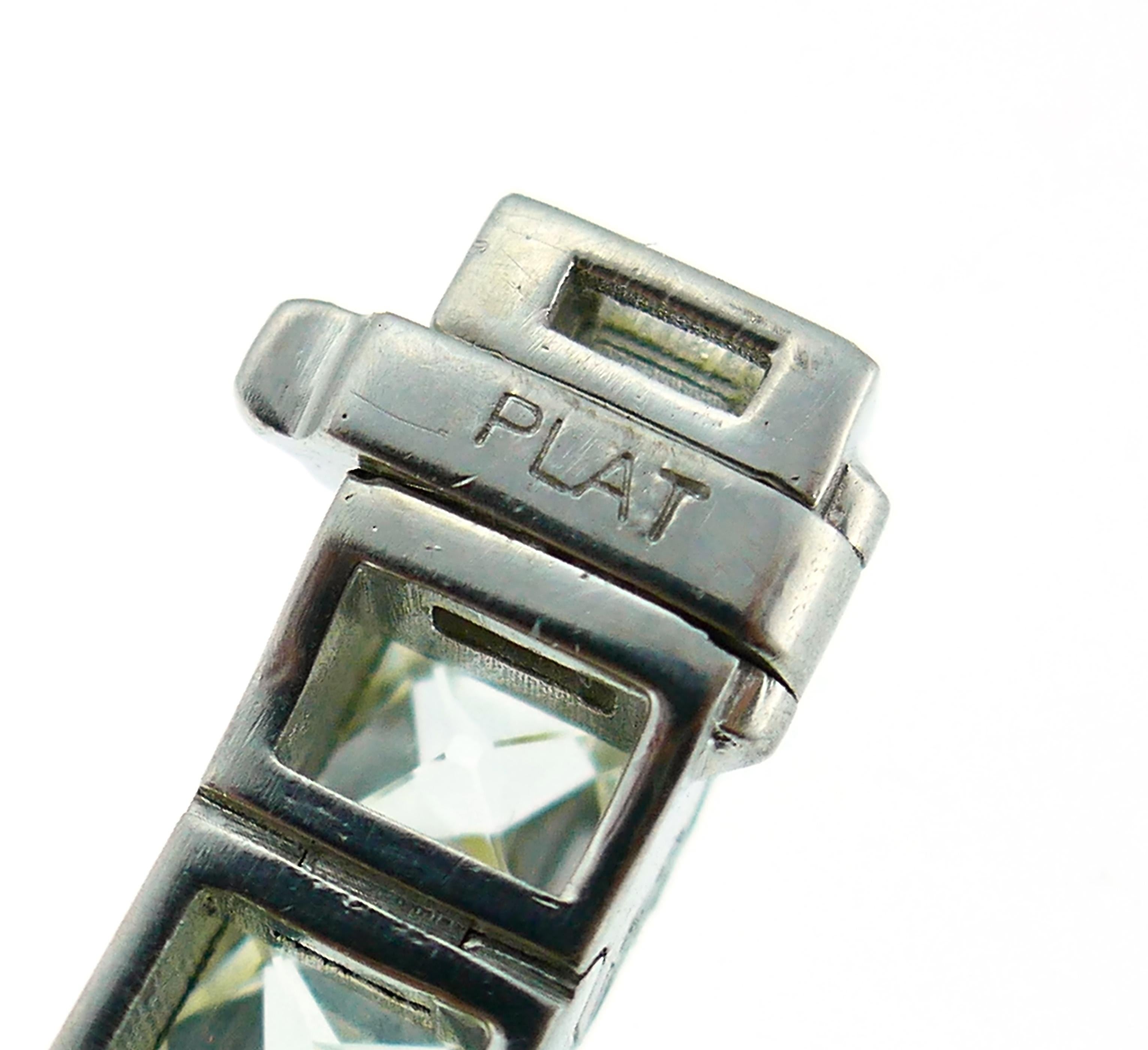 Platin-Tennisarmband mit Diamanten im französischen Schliff, 1960er Jahre im Angebot 5
