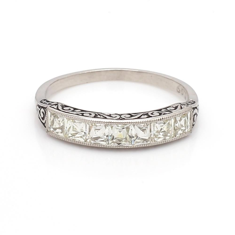 Taille française Bague en diamant de taille française H-I VS en vente