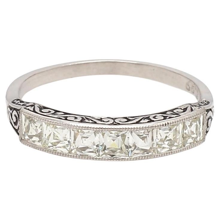 Bague en diamant de taille française H-I VS en vente