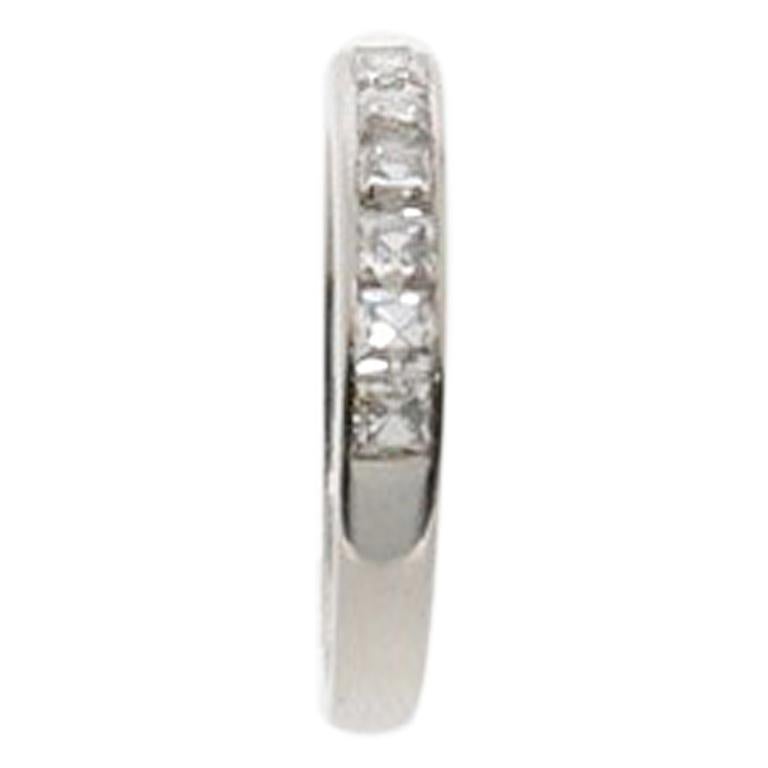 French Cut Diamonds Platinum Ring For Sale