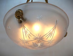 Kronleuchter aus geschliffenem Glas und Bronze