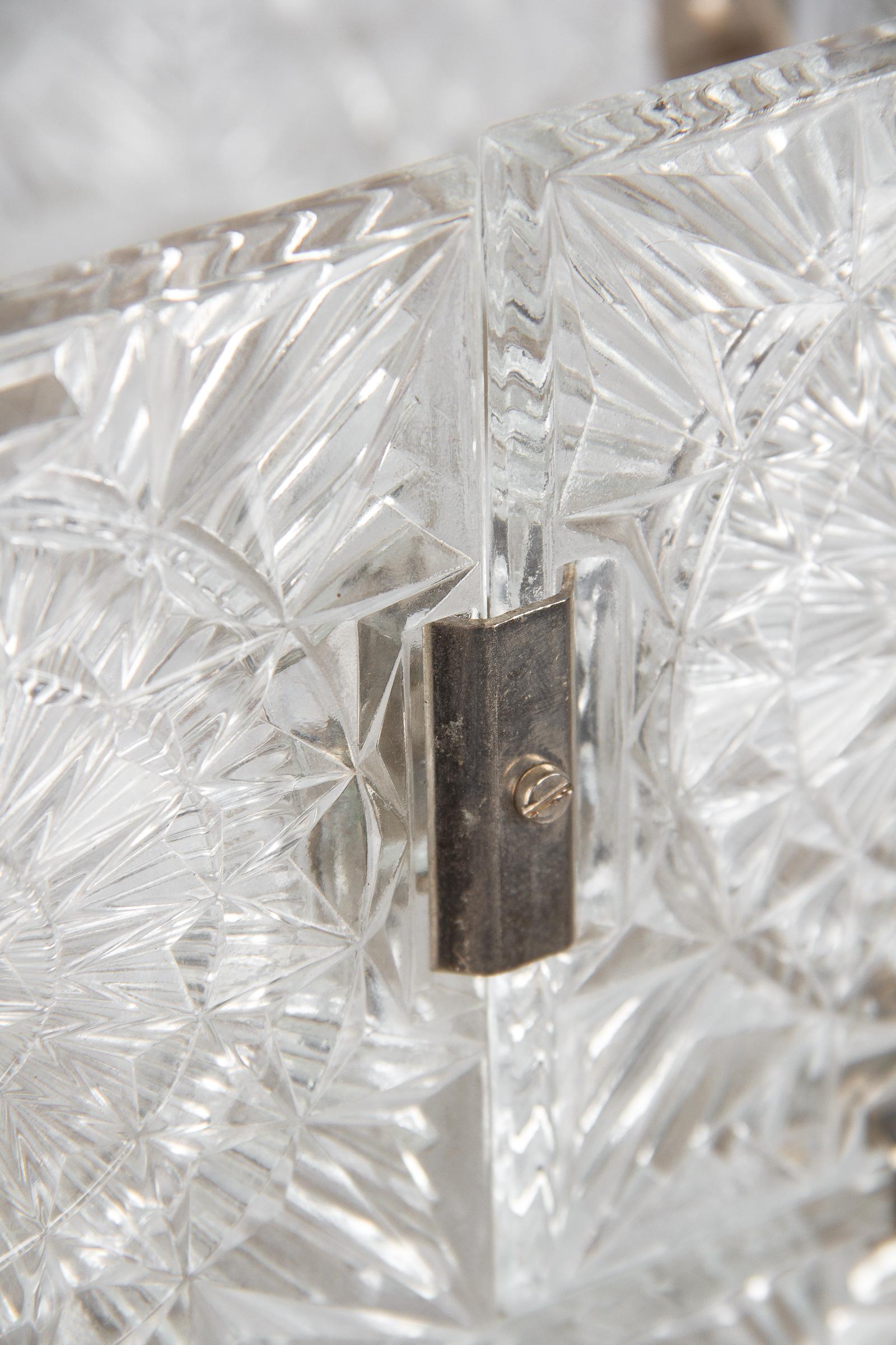 French Cut Glass and Chrome Pendant, 1970s 12