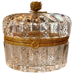French Cut Glass and Gilt Brass Box