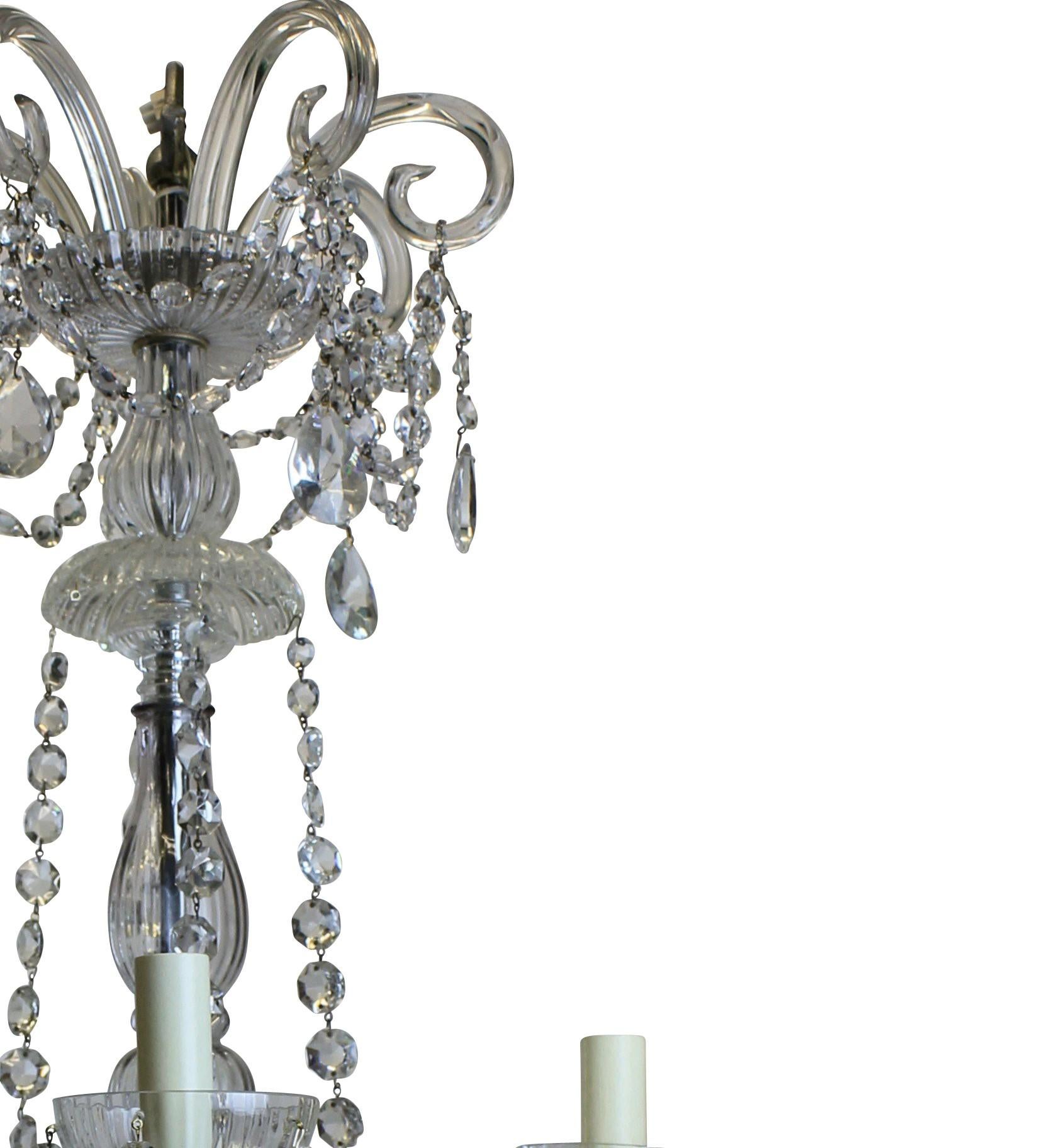French Cut Glass Chandelier In Good Condition In London, GB