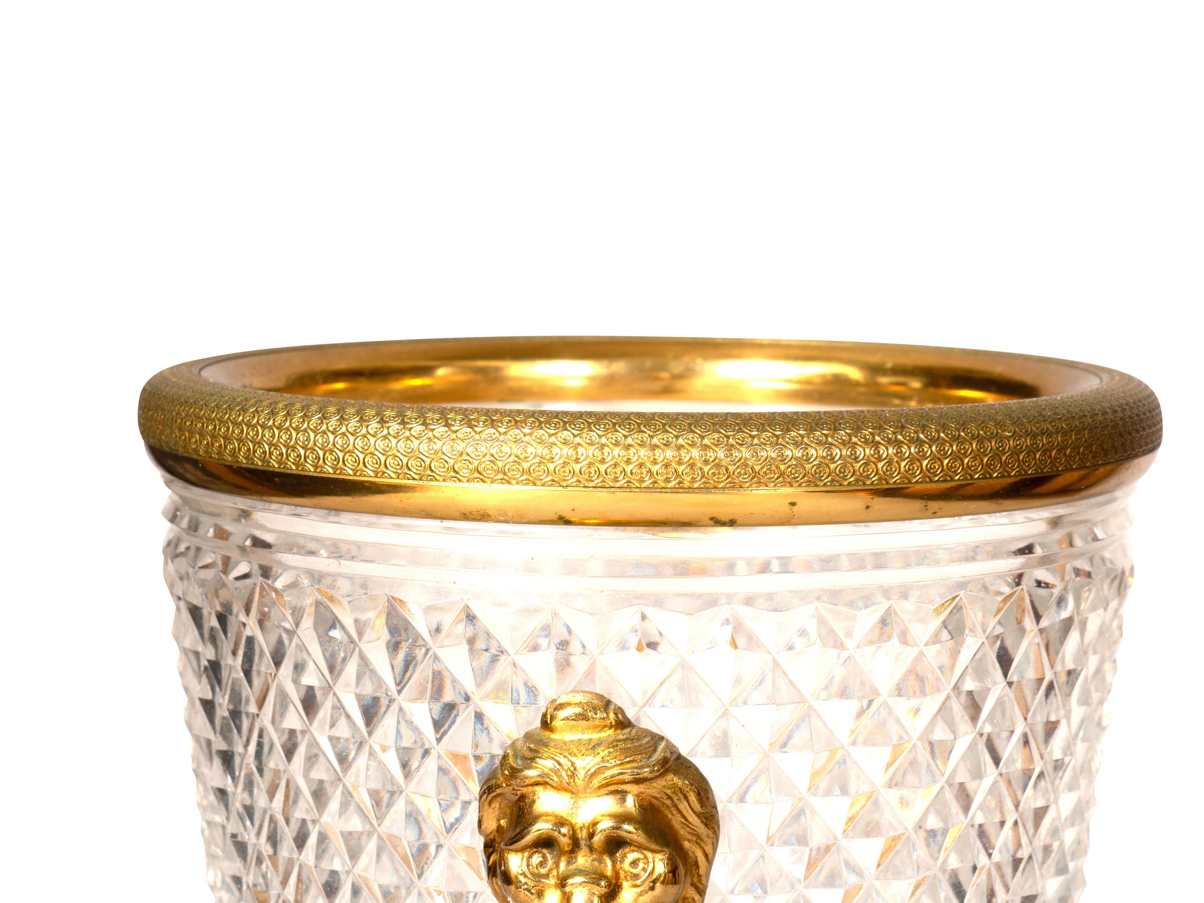 Cubitera de cristal tallado a la francesa mediados del siglo XX en venta