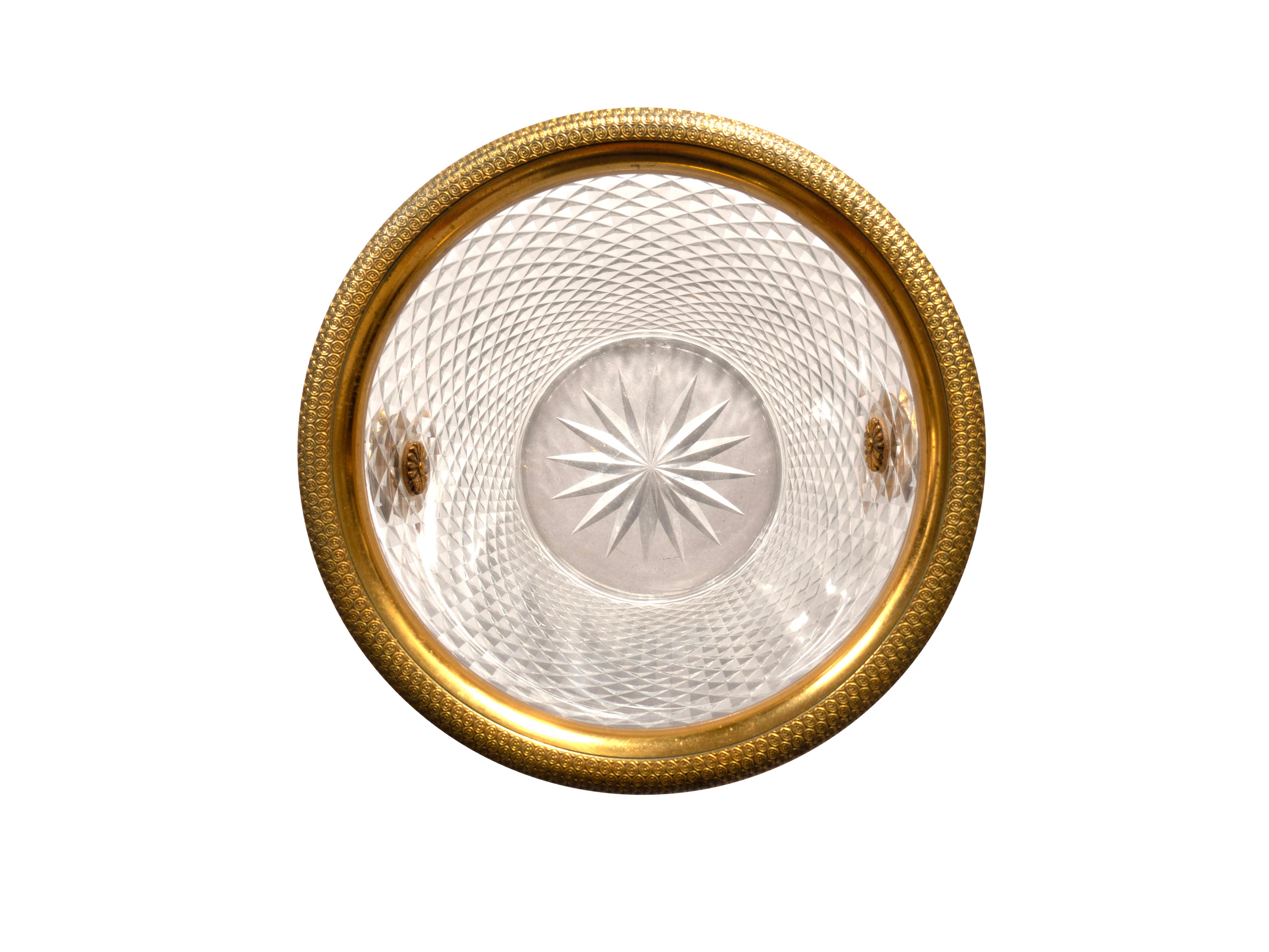 Cubitera de cristal tallado a la francesa Bronce en venta