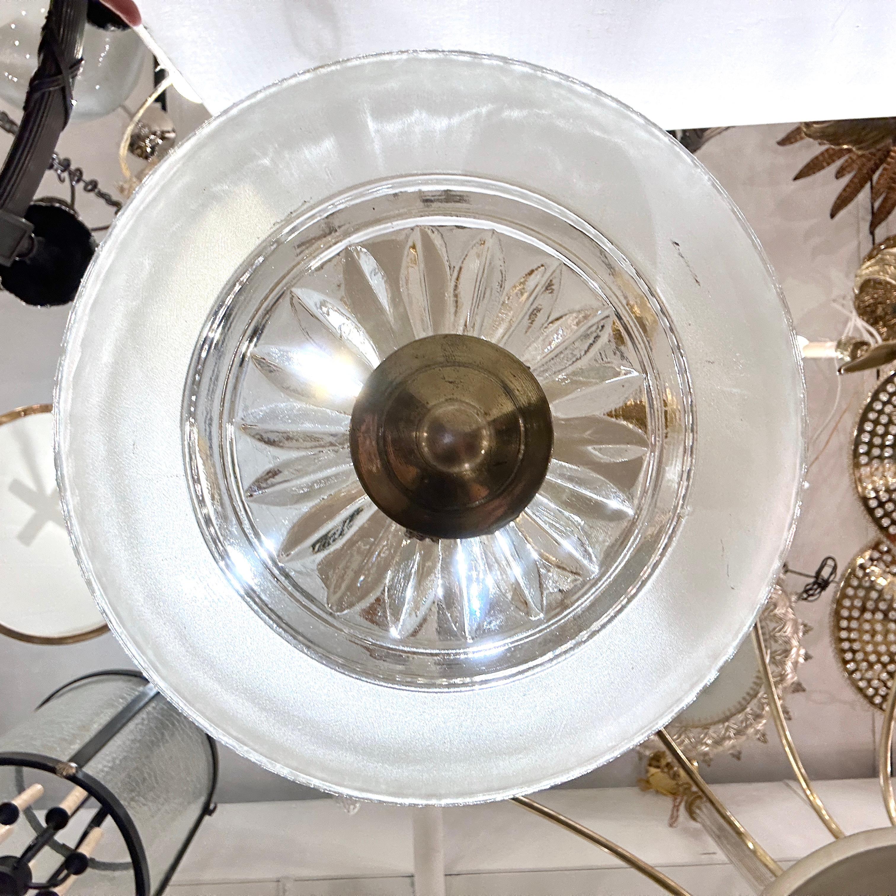 French Cut Glass Light Fixture For Sale 1