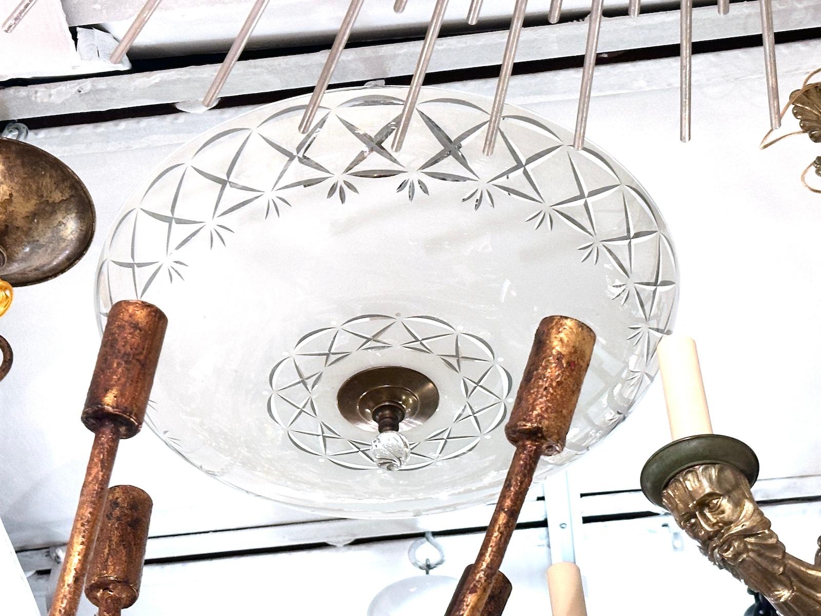 Bronze Lights en verre taillé à la française en vente