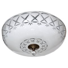 Antique French Cut Glass Light Fixture