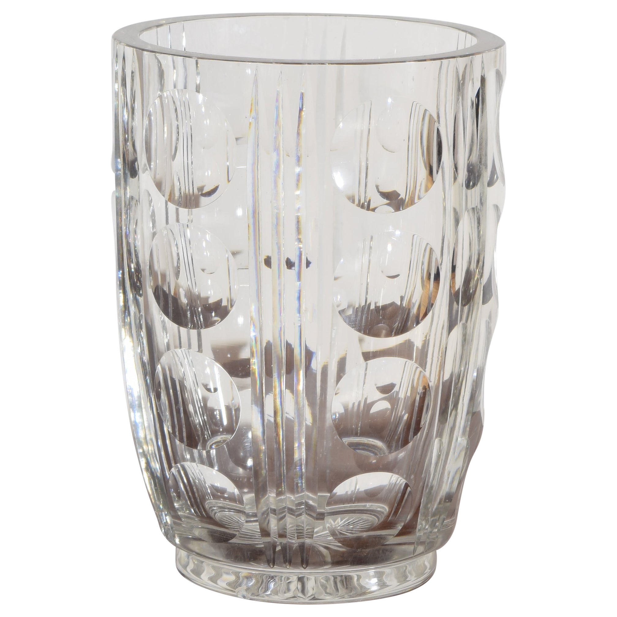 French Cut Glass Vase, early to mid 20th century
