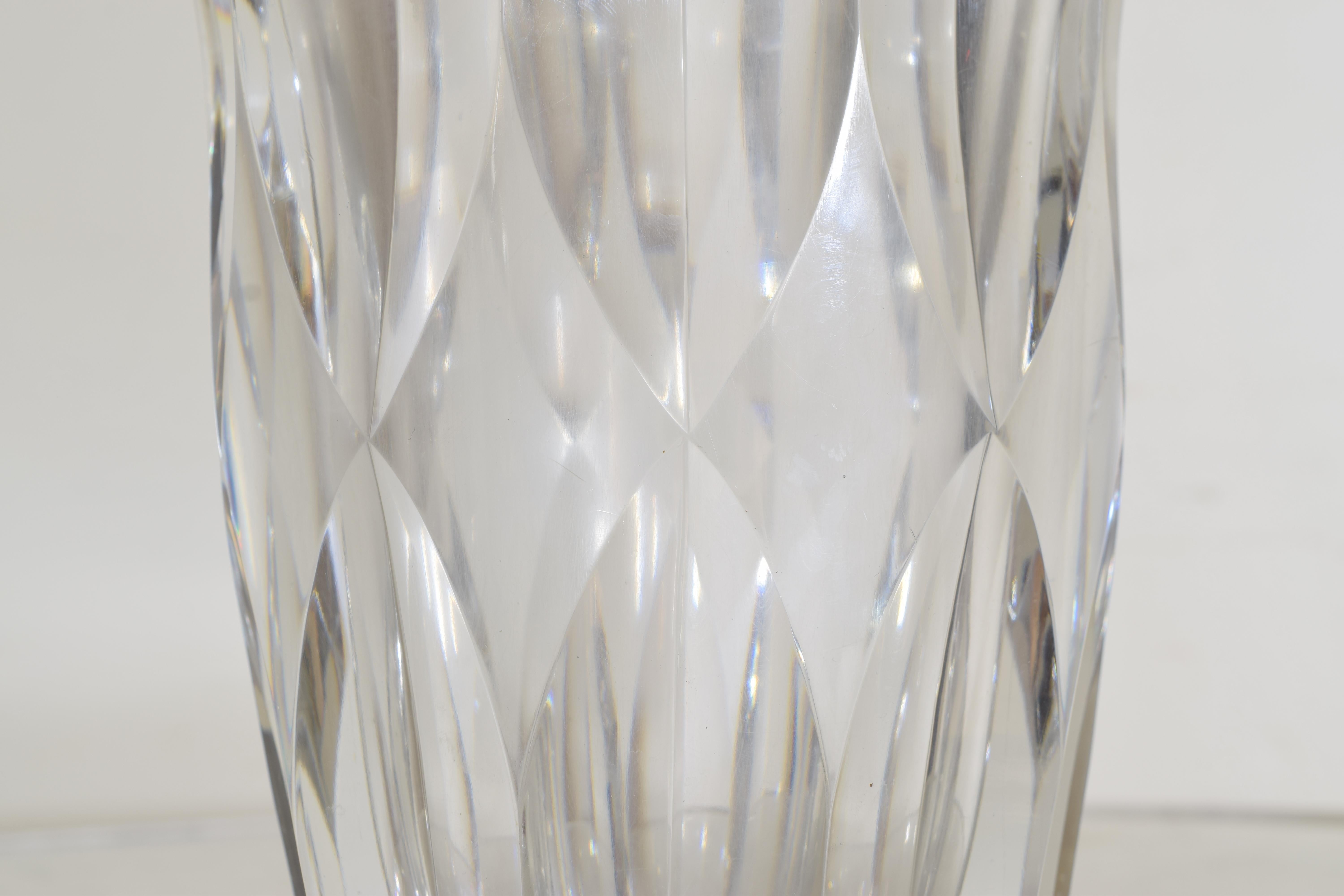 French Cut Glass Vase, Mid 20th Century at 1stDibs