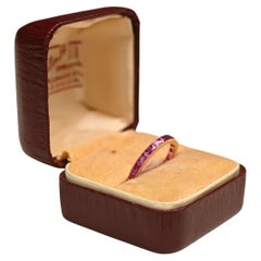 French Cut Ruby (Approx. 1.3-Carats) Channel-Set Eternity Band, 18k Yellow Gold