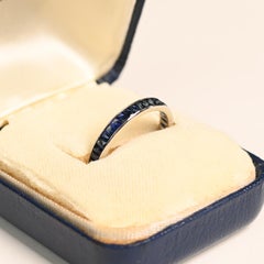 French Cut Sapphire Channel Set Eternity Wedding Band 2.06ct Platinum