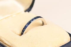 French Cut Sapphire Channel Set Eternity Wedding Band Platinum