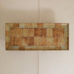 French ‘Cuvette’ Brown + Sage Ceramic Coffee Table by Roger Capron, 1960s