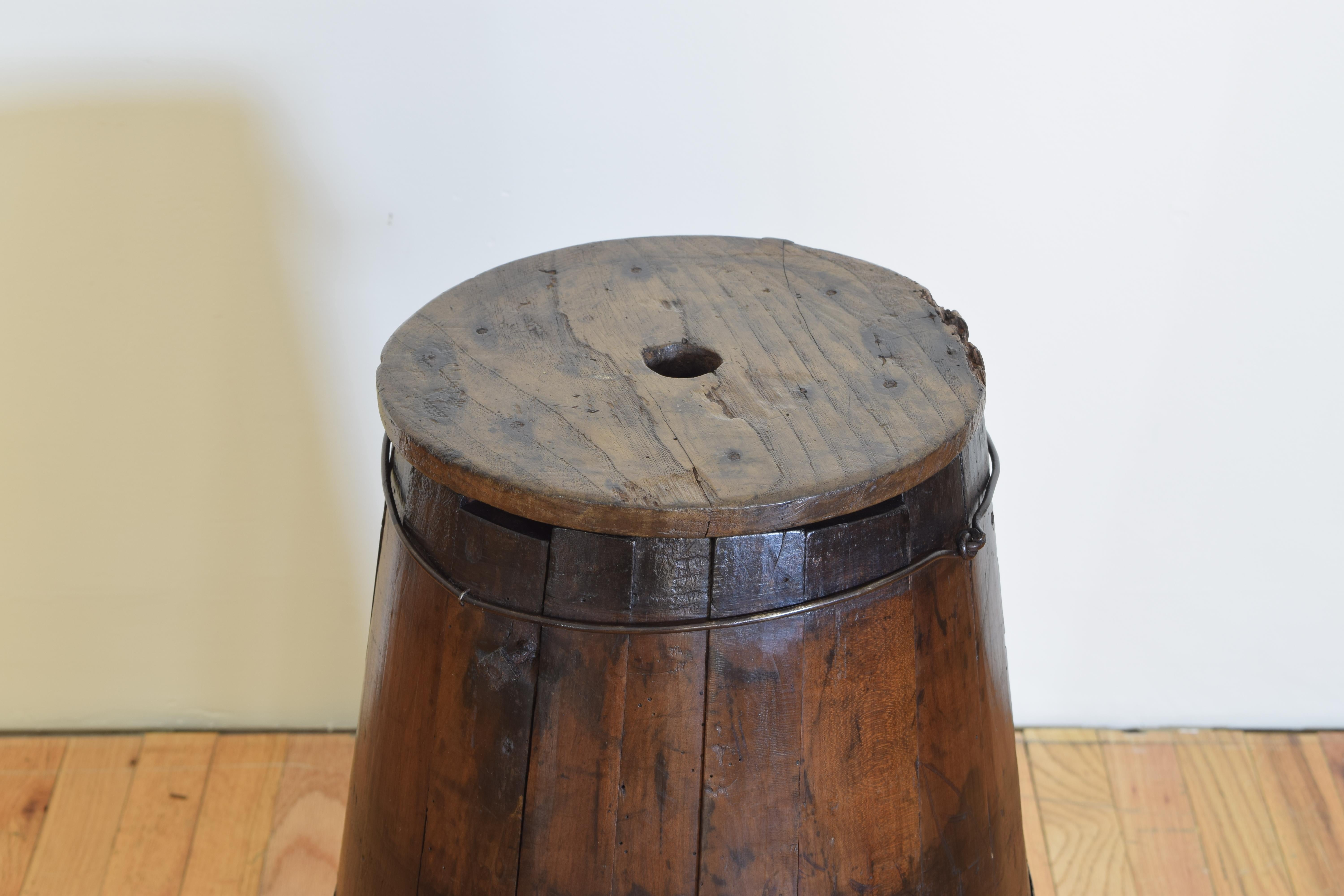 19th Century French Cylindrical Butter Churn, 19th century