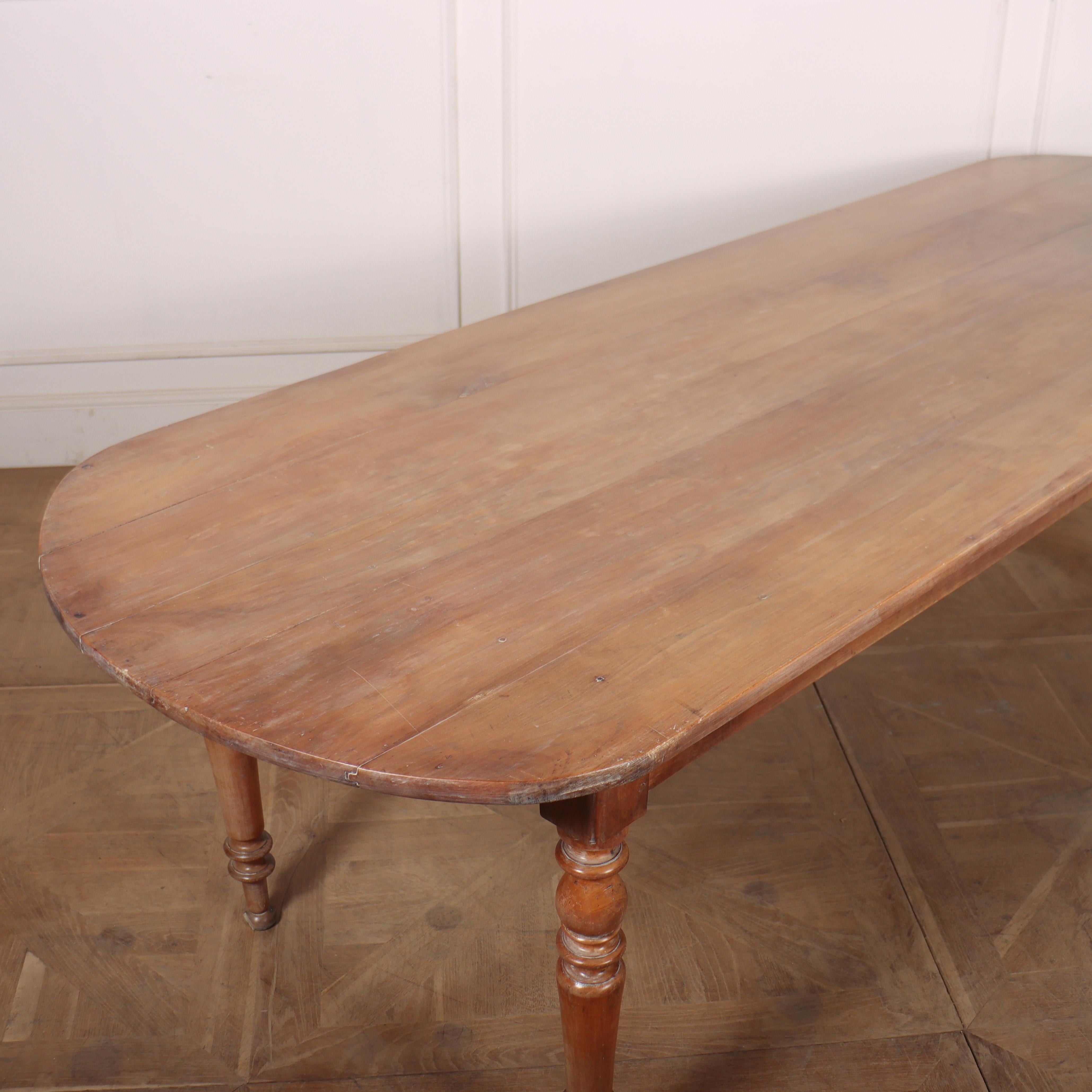 19th Century French D-End Farmhouse Table For Sale
