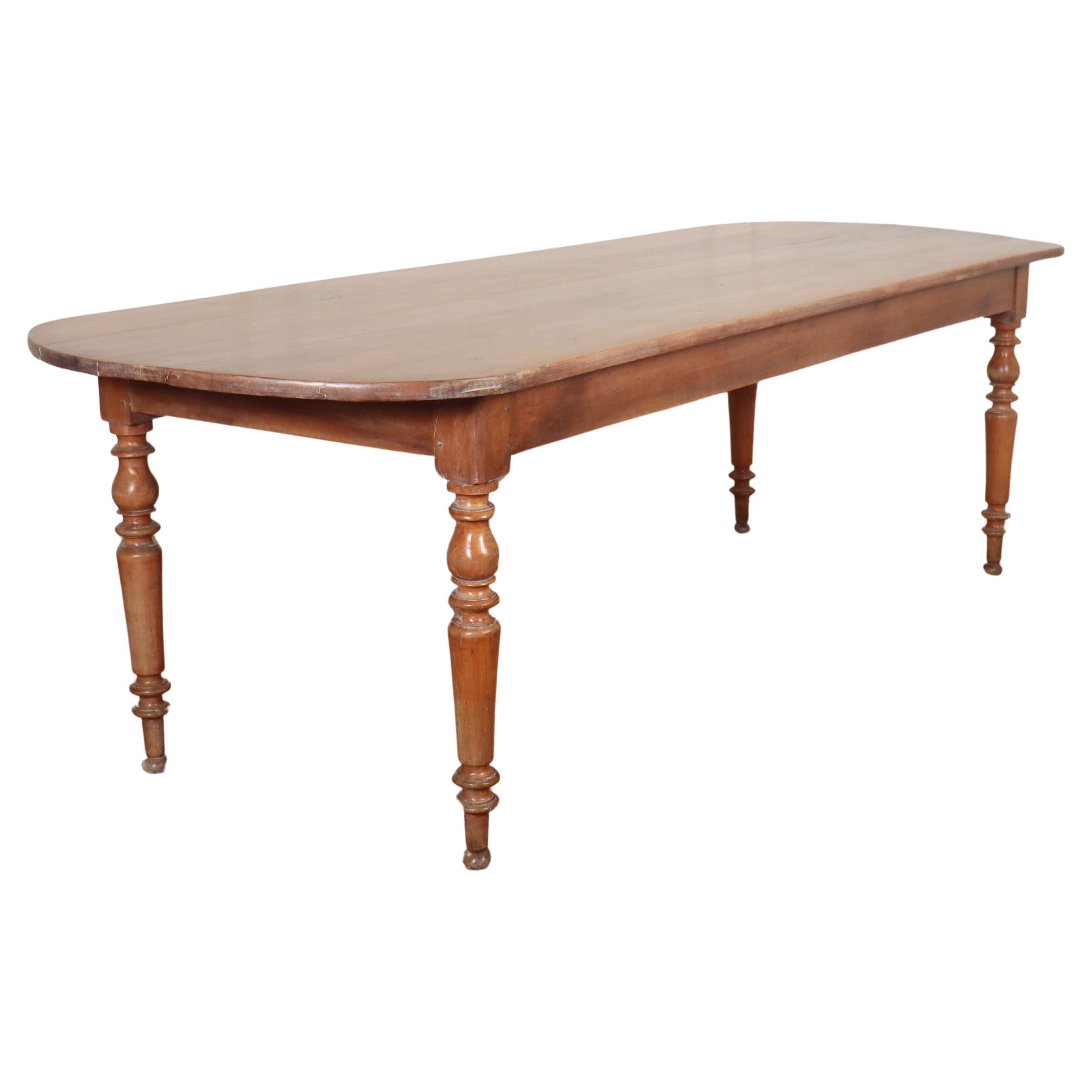 French D-End Farmhouse Table For Sale