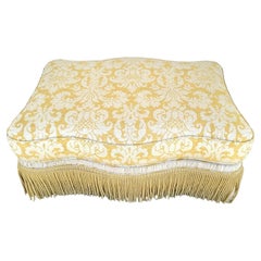 French Damask Linen Ottoman by Taylor King