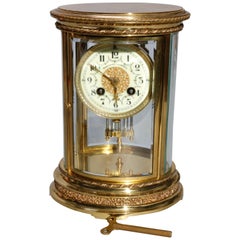 Vintage French D'Argent for Bailey, Banks and Biddle Crystal Regulator Clock, circa 1900