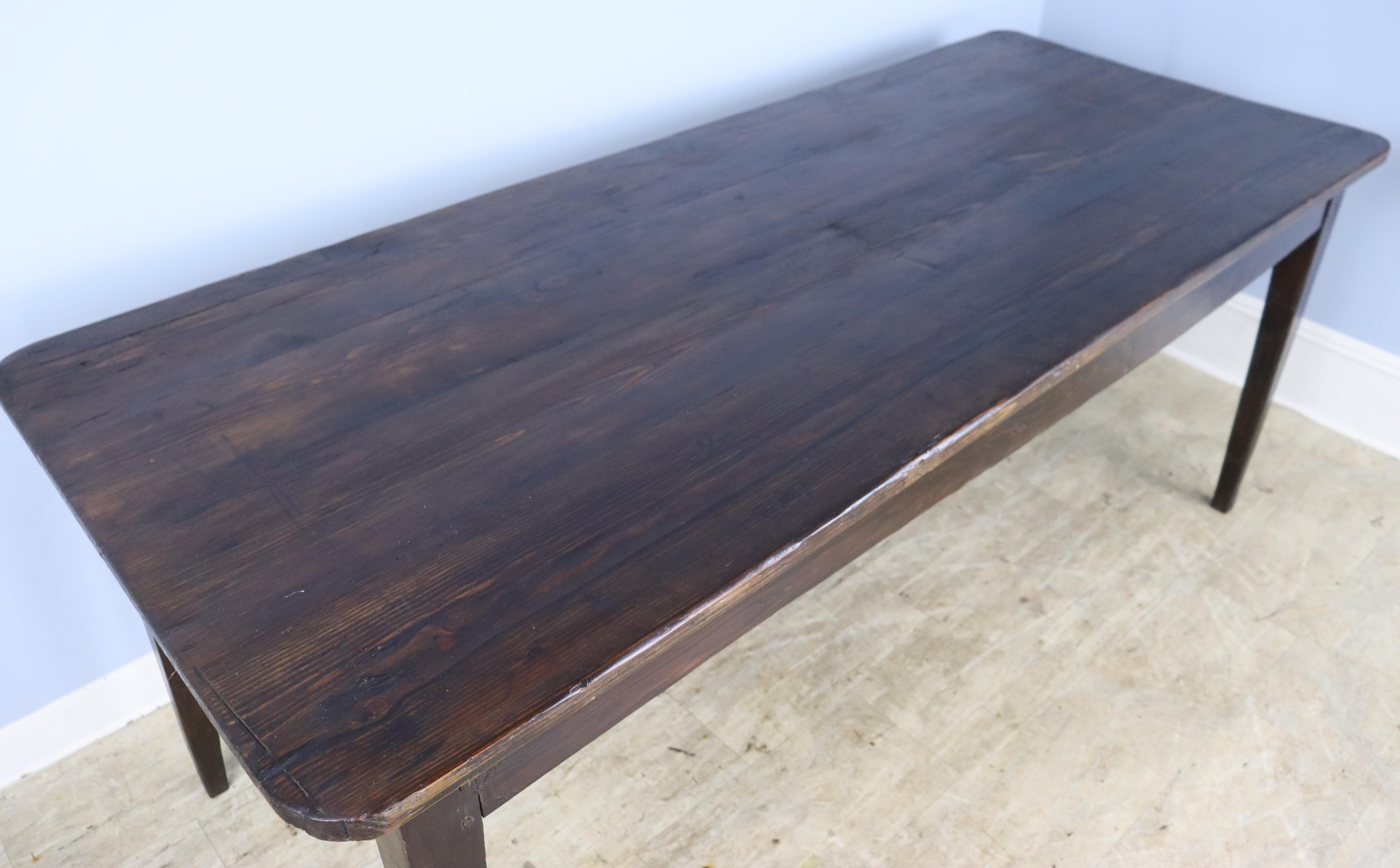 French Dark Pine Country Farm Table 1