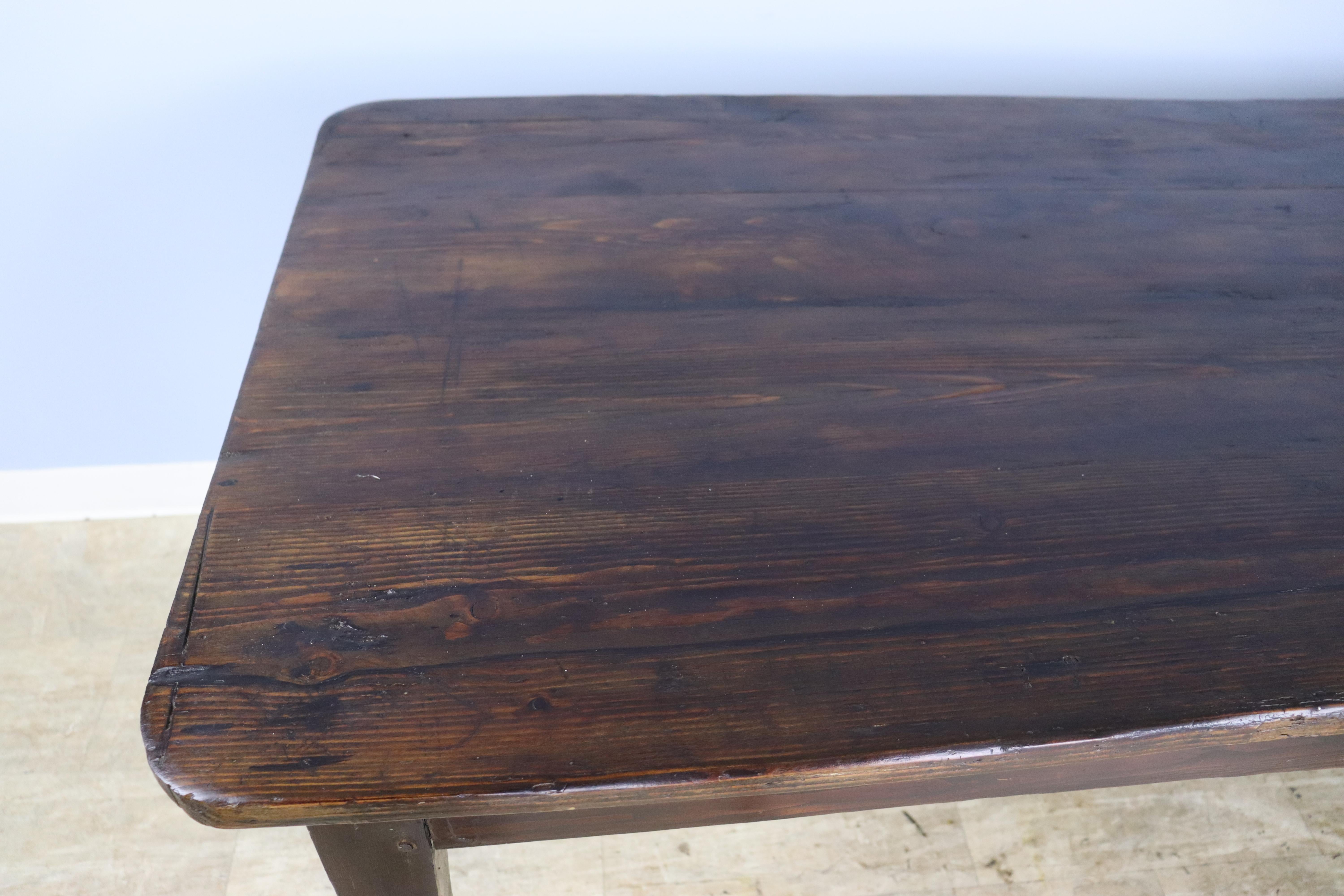 French Dark Pine Country Farm Table 4