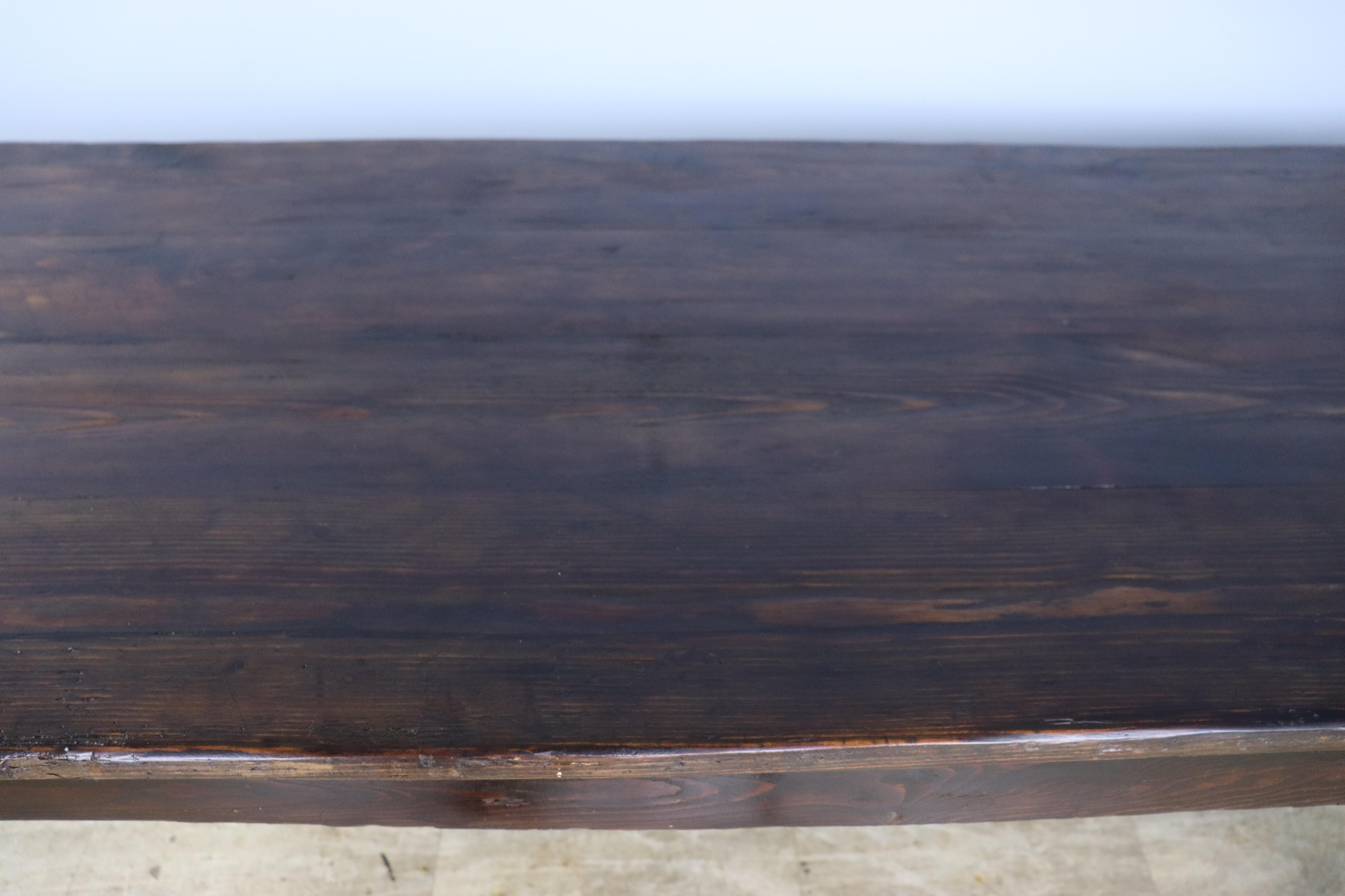 French Dark Pine Country Farm Table 5