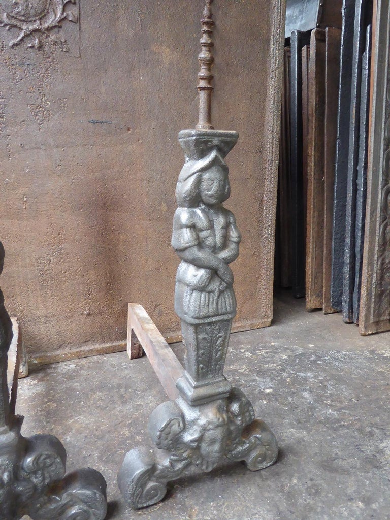 Cast French D'Artagnan Firedogs or Andirons