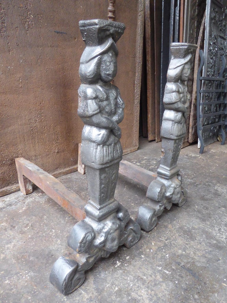 French D'Artagnan Firedogs or Andirons In Good Condition In Amerongen, NL