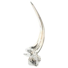 Sculpture de dauphin en verre soufflé de Daum