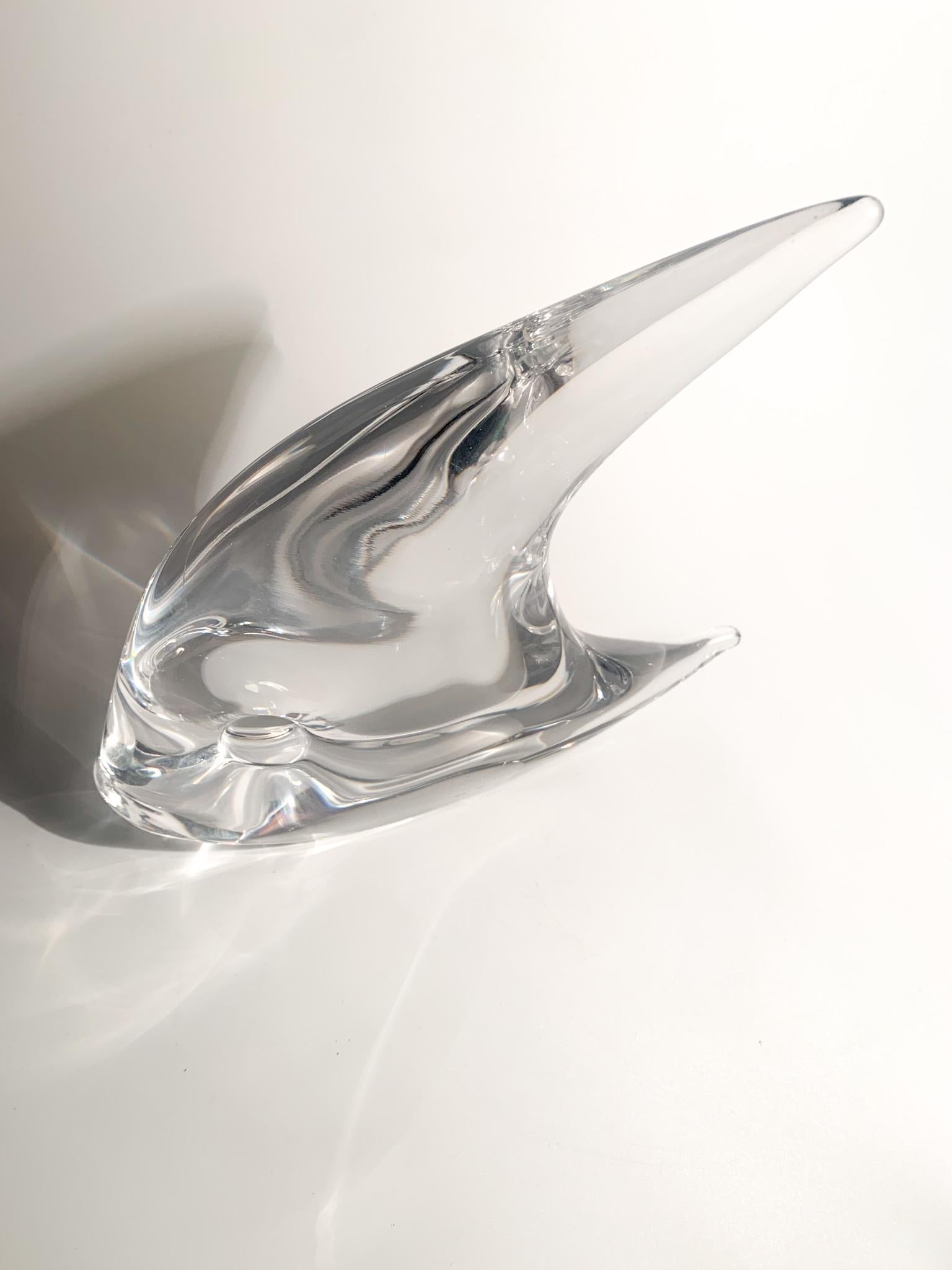 French Daum Crystal Fish Sculpture from the 1950s 1